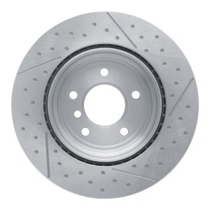 BMW 328I Brake Rotor (1) - Rear - R1 Concepts - Dimpled and Slotted - `06-`13